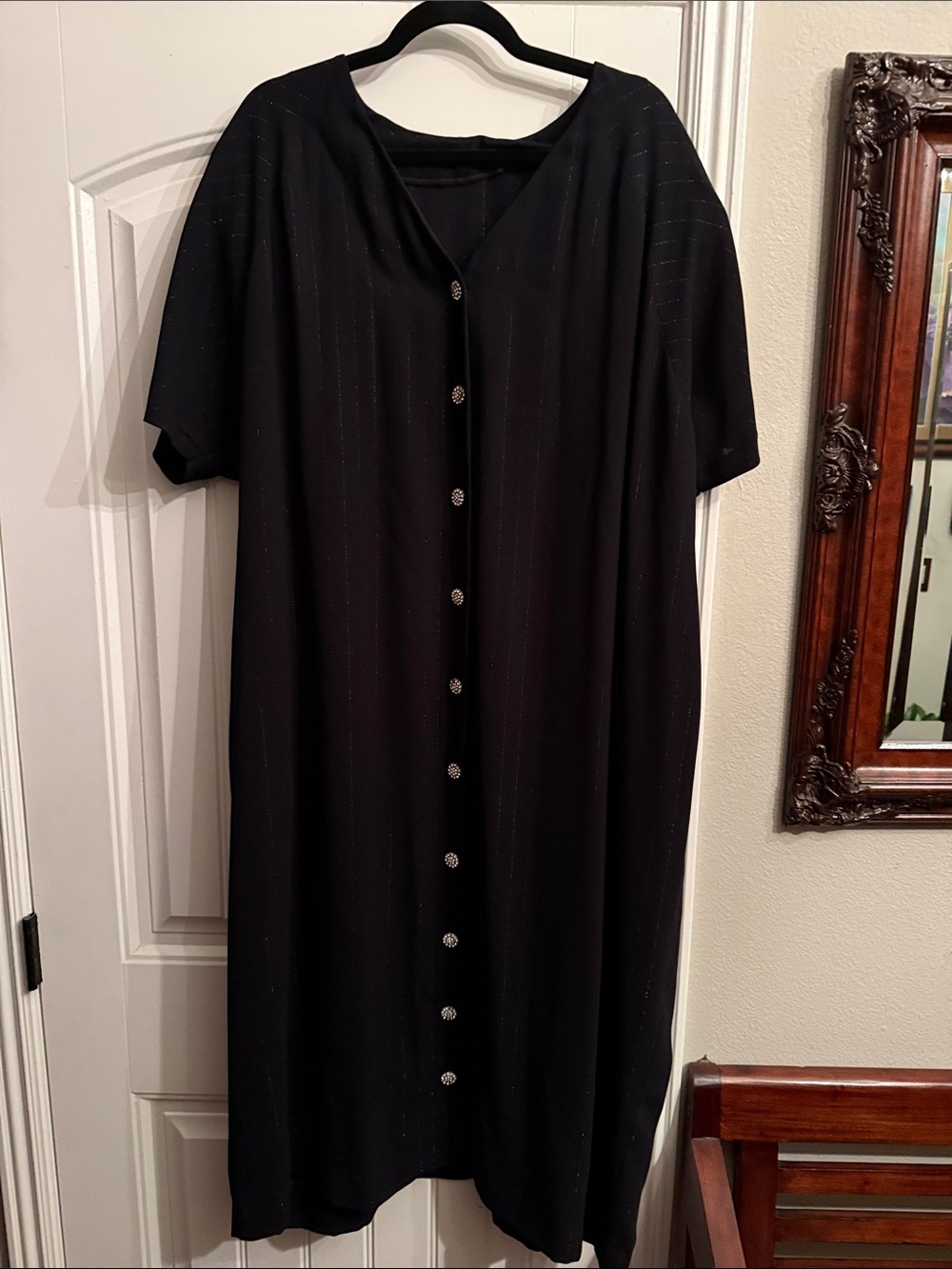Black Button-Front Women’s Dress